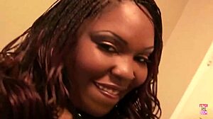 Busty black woman rides monster cock moaning loudly