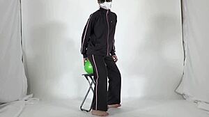 A maniac explores fetish with food and stockings in japan