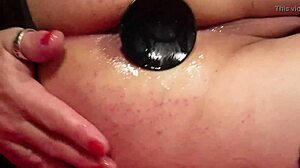 dwt elly getting dildo from behind in anal play