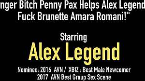 Ginger bitch penny pax helps alex legend to fuck brunette amara romani