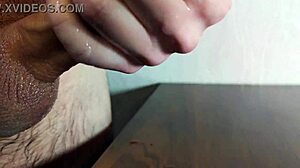 Hot student Alexhuff jerks off post-workout with loud moans and cum