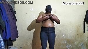 Beautiful Desi Bhabhi With Huge Boobs Doing Oil Massage