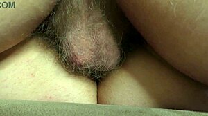 close-up raw sex unfolds with a big creampie in hairy fertile wife pussy.