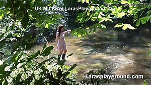 British milf fingers clit dirty in wilderness