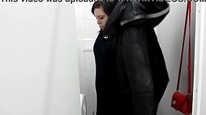 Just caught this sexy milf pissing in a public toilet and at home.