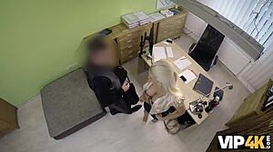 Hey, did this blonde pass the special casting in the office for VIP4K?