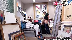 german curvy blonde with short hair enjoys intimate encounter