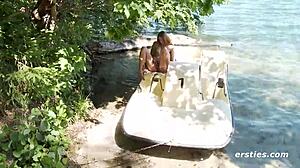 German Brunette Has Sexy Fun In Nature