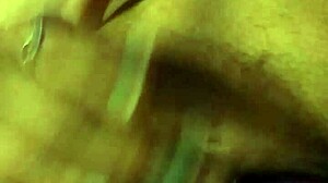 My girlfriend had a squirting orgasm using a big dildo in close-up