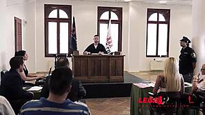 sexy lawyer helena valentine seals dp deal in court with hot babe aisha