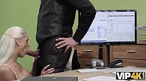 Hey, did this blonde pass the special casting in the office for VIP4K?