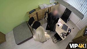 Hey, did this blonde pass the special casting in the office for VIP4K?