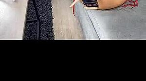 Kenia Says, 'Watch Me Tease in Black Stockings and Red Satin Dress'