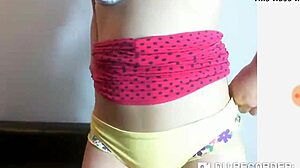 Hot performer strips on webcam for viewers