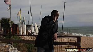 beautiful blonde teen says, 'play with my big black dick'