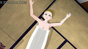 I posed naked in a gravure photoshoot with Emma in anime style