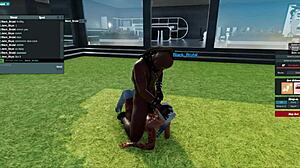 the blonde babe is addicted to that big black cock. she rides the handsome bull hard in the bedroom.