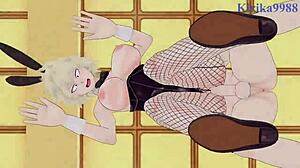 Mitsuki bakugo and kyoka jiro and izuku midoriya bunny girl intense sex - my hero academia hentai