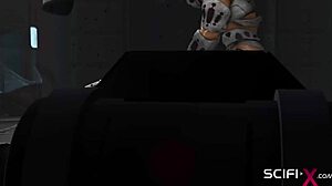 Sci-Fi Male Sex Cyborg Plays With A Sexy Young 18+ Hottie In Restraints In The Lab