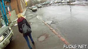 Petite Hotty Picked Up and Fucked Roughly on Cam