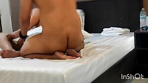 Asian hot milf enjoys passionate sex and creampie in hotel room