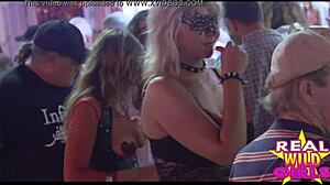 Slutty Amateur Flashes Nude In Public Street At Fantasy Fest Party