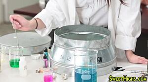 Teen Student In Uniform Gives Blowjob, Handjob, Then Rides To Facial Cumshot