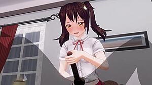 uncensored anime sister teases anal with edging handjob