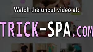 Vau, slatka plavuša maserka jaše jako za spermu na dupetu! 🍑