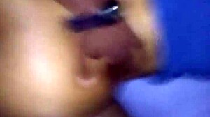 Ebony Squirts from Big Black Cock Doggy Creampie