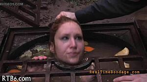 she's gagged and bound for punishment, choking and gagging as she's disciplined.