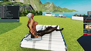 the blonde babe is addicted to that big black cock. she rides the handsome bull hard in the bedroom.