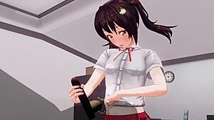 uncensored anime sister teases anal with edging handjob