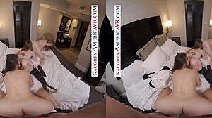 Ashley Lane, Gracie Green, Stephanie West Engage in Lesbian Foursome with Blowjobs and Pussy Fucking After Holiday Party