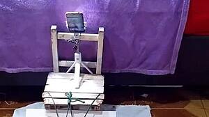 exhibitionist slut in doggy style with ripped clothes and flashing