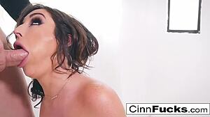 christiana gets her mouth and pussy filled with a big cock. 😈