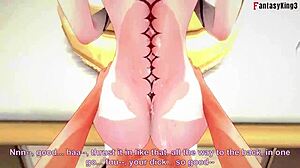 Arlecchino naked fucked in POV hentai scene