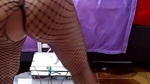 exhibitionist slut in doggy style with ripped clothes and flashing