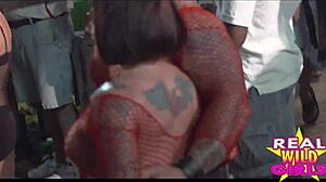 Slutty Amateur Flashes Nude In Public Street At Fantasy Fest Party