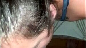 Whore Deepthroats Guy's Cock for Facial Cumshot