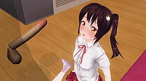 uncensored anime sister teases anal with edging handjob