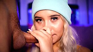 College Girl Sucks Boyfriend's Cock Online for Cash