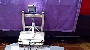 exhibitionist slut in doggy style with ripped clothes and flashing