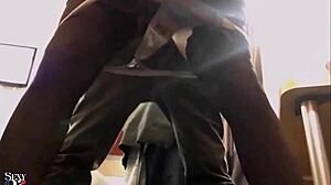 french babe in satin fucks doggystyle 😈