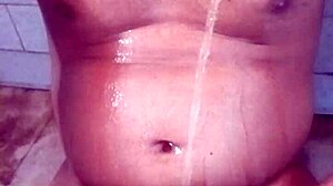 Old Indian Gay Bottom Takes Own Golden Shower in Detailed Scene