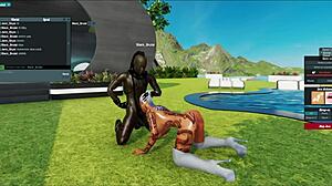 the blonde babe is addicted to that big black cock. she rides the handsome bull hard in the bedroom.