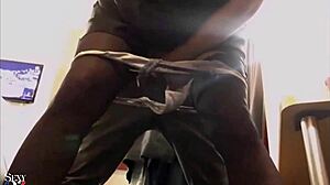 french babe in satin fucks doggystyle 😈