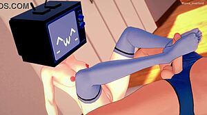 Tv woman in room wants to ride wearing sport clothes