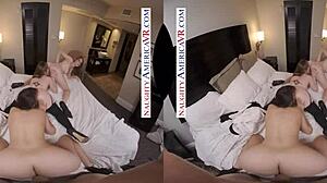 Ashley Lane, Gracie Green, Stephanie West Engage in Lesbian Foursome with Blowjobs and Pussy Fucking After Holiday Party