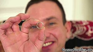 teen gets fucked by her grandfather's big cock.